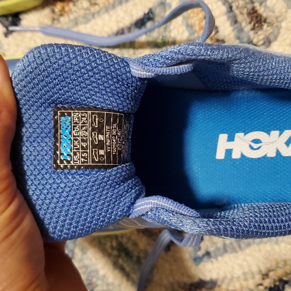 Hoka One One Blue Yellow Running Shoes | Size 7.5 - Picture 6 of 8